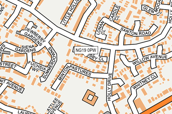 NG19 0PW map - OS OpenMap – Local (Ordnance Survey)