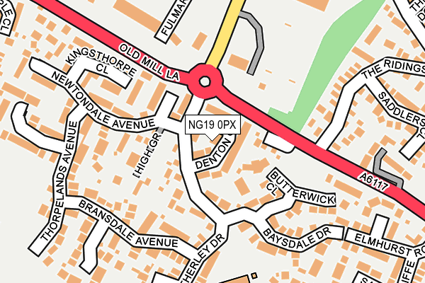 NG19 0PX map - OS OpenMap – Local (Ordnance Survey)