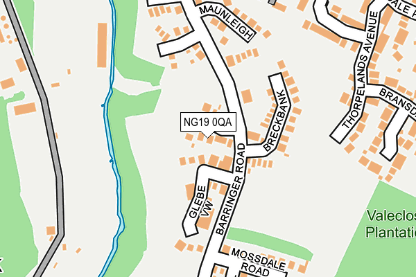 NG19 0QA map - OS OpenMap – Local (Ordnance Survey)