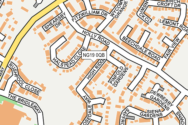 NG19 0QB map - OS OpenMap – Local (Ordnance Survey)