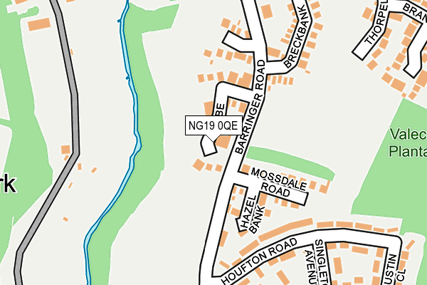 NG19 0QE map - OS OpenMap – Local (Ordnance Survey)