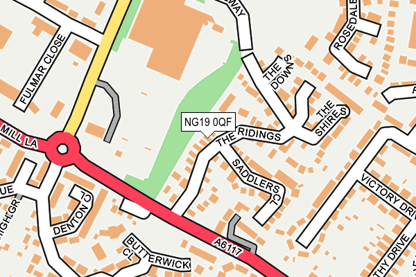 NG19 0QF map - OS OpenMap – Local (Ordnance Survey)