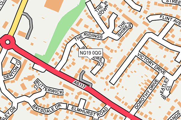 NG19 0QG map - OS OpenMap – Local (Ordnance Survey)