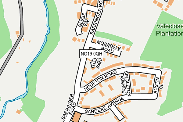 NG19 0QH map - OS OpenMap – Local (Ordnance Survey)