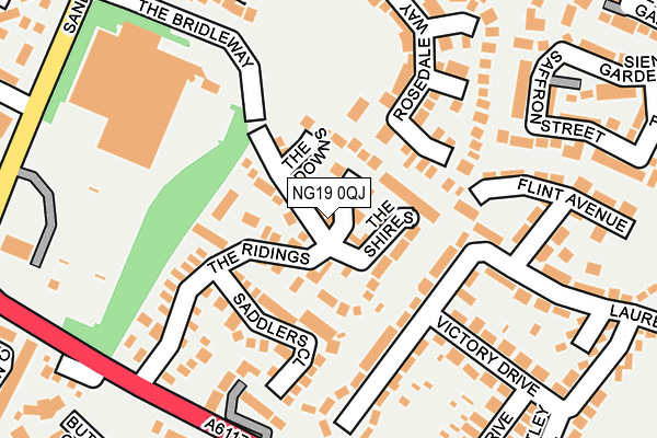 NG19 0QJ map - OS OpenMap – Local (Ordnance Survey)