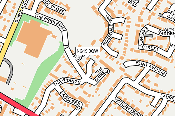 NG19 0QW map - OS OpenMap – Local (Ordnance Survey)