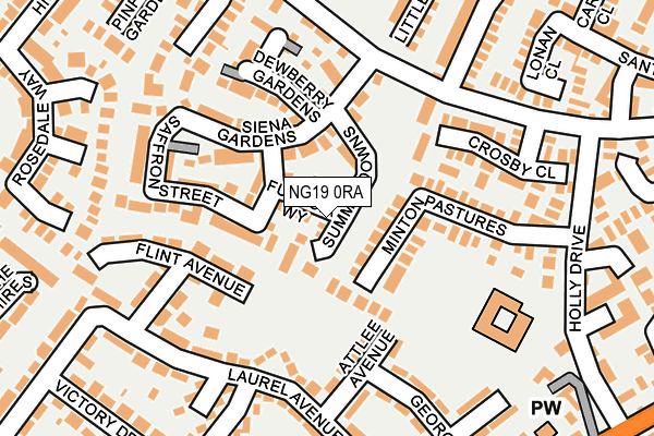 NG19 0RA map - OS OpenMap – Local (Ordnance Survey)