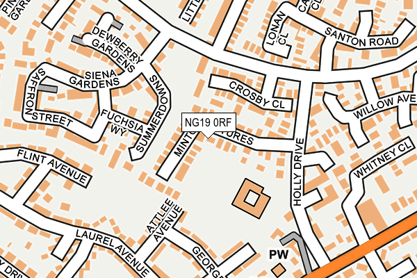 NG19 0RF map - OS OpenMap – Local (Ordnance Survey)