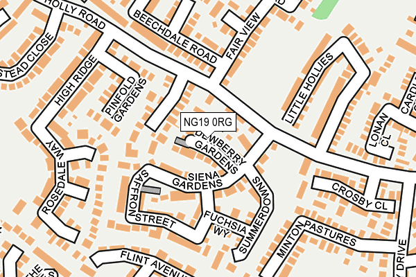 NG19 0RG map - OS OpenMap – Local (Ordnance Survey)