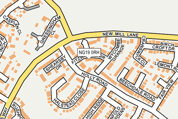 NG19 0RH map - OS OpenMap – Local (Ordnance Survey)