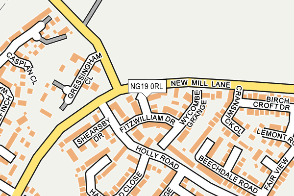 NG19 0RL map - OS OpenMap – Local (Ordnance Survey)