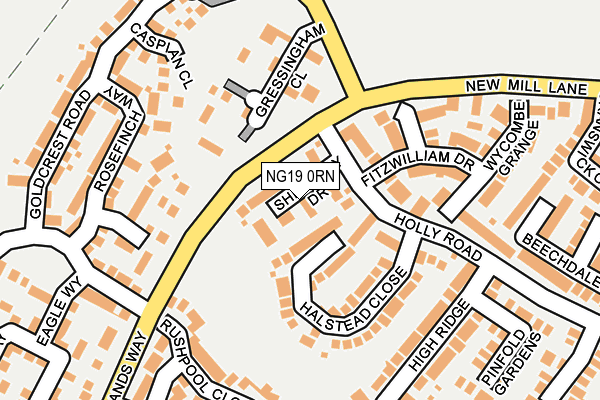 NG19 0RN map - OS OpenMap – Local (Ordnance Survey)