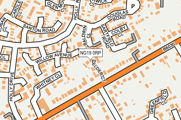 NG19 0RP map - OS OpenMap – Local (Ordnance Survey)