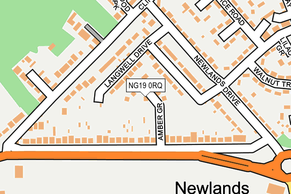 NG19 0RQ map - OS OpenMap – Local (Ordnance Survey)