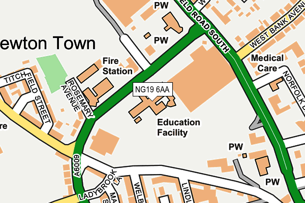 NG19 6AA map - OS OpenMap – Local (Ordnance Survey)