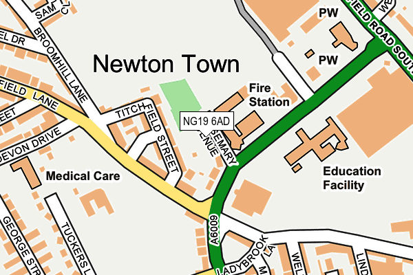 NG19 6AD map - OS OpenMap – Local (Ordnance Survey)