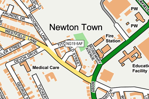 NG19 6AF map - OS OpenMap – Local (Ordnance Survey)