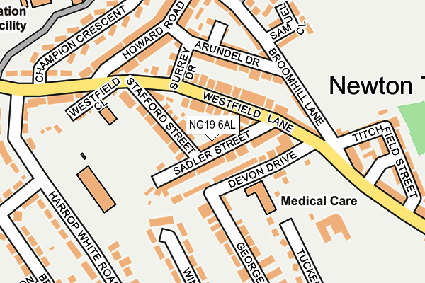 NG19 6AL map - OS OpenMap – Local (Ordnance Survey)