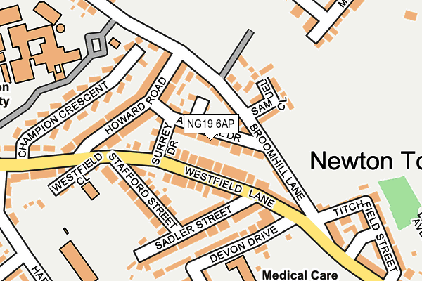 NG19 6AP map - OS OpenMap – Local (Ordnance Survey)