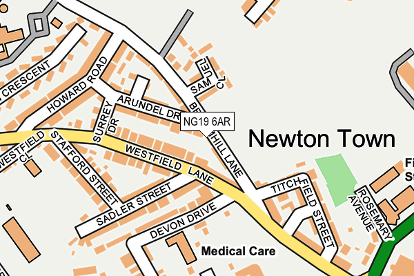 NG19 6AR map - OS OpenMap – Local (Ordnance Survey)