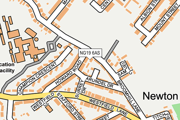 NG19 6AS map - OS OpenMap – Local (Ordnance Survey)