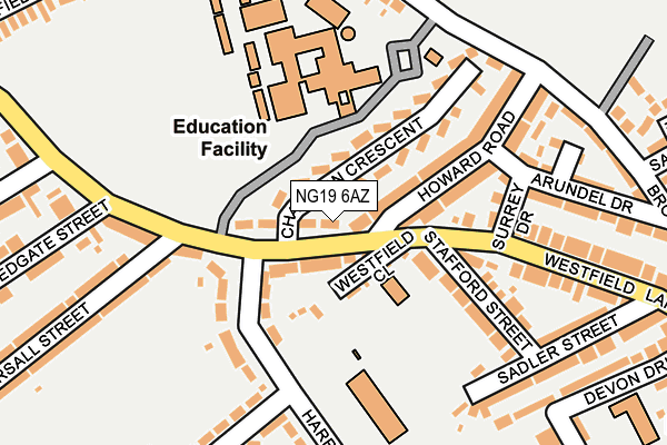NG19 6AZ map - OS OpenMap – Local (Ordnance Survey)