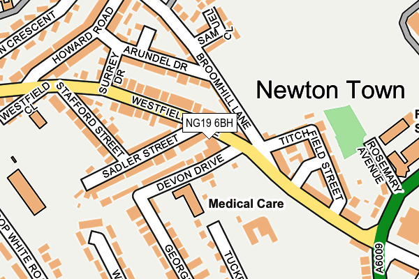 NG19 6BH map - OS OpenMap – Local (Ordnance Survey)