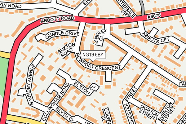 NG19 6BY map - OS OpenMap – Local (Ordnance Survey)