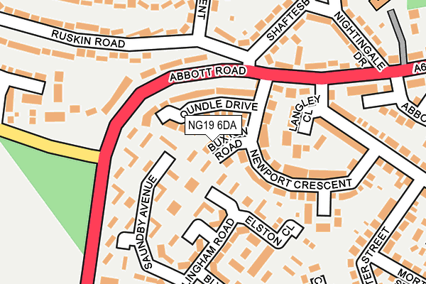 NG19 6DA map - OS OpenMap – Local (Ordnance Survey)