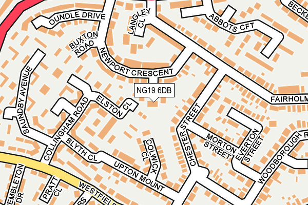 NG19 6DB map - OS OpenMap – Local (Ordnance Survey)