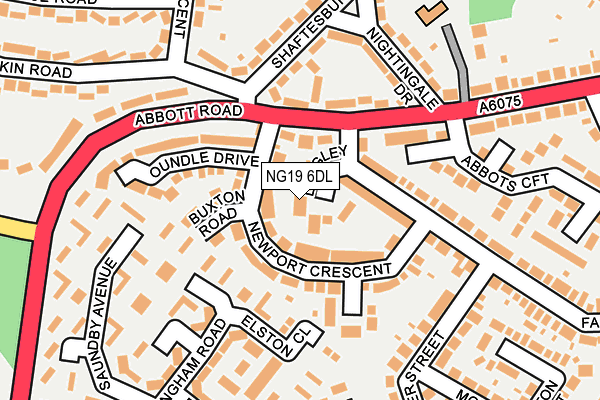 NG19 6DL map - OS OpenMap – Local (Ordnance Survey)