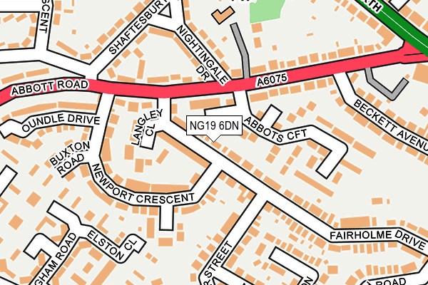 NG19 6DN map - OS OpenMap – Local (Ordnance Survey)