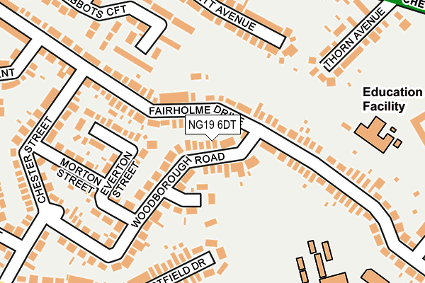 NG19 6DT map - OS OpenMap – Local (Ordnance Survey)