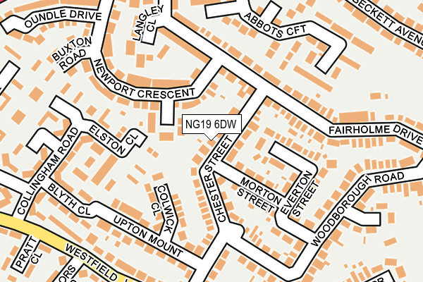 NG19 6DW map - OS OpenMap – Local (Ordnance Survey)