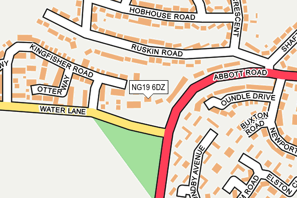 NG19 6DZ map - OS OpenMap – Local (Ordnance Survey)