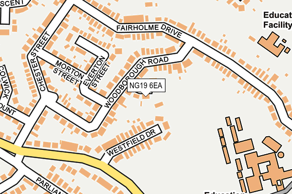 NG19 6EA map - OS OpenMap – Local (Ordnance Survey)