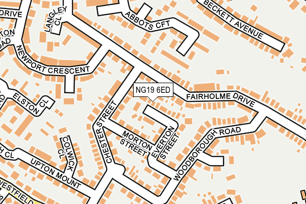 NG19 6ED map - OS OpenMap – Local (Ordnance Survey)