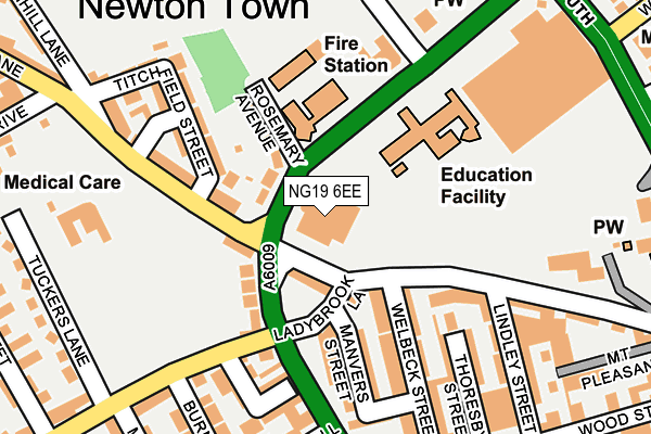 NG19 6EE map - OS OpenMap – Local (Ordnance Survey)