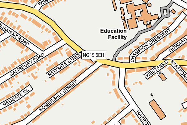 NG19 6EH map - OS OpenMap – Local (Ordnance Survey)