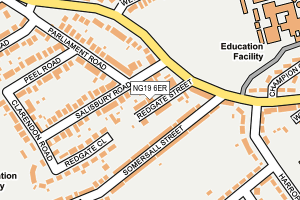 NG19 6ER map - OS OpenMap – Local (Ordnance Survey)