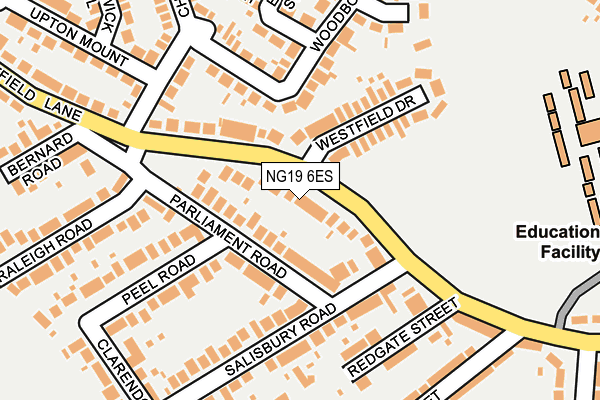 NG19 6ES map - OS OpenMap – Local (Ordnance Survey)