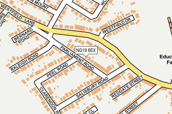 NG19 6EX map - OS OpenMap – Local (Ordnance Survey)