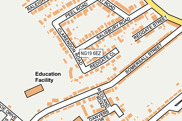 NG19 6EZ map - OS OpenMap – Local (Ordnance Survey)