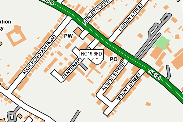 NG19 6FD map - OS OpenMap – Local (Ordnance Survey)