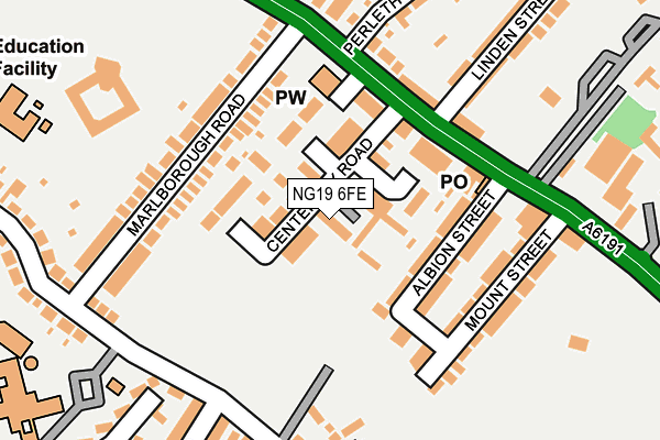 NG19 6FE map - OS OpenMap – Local (Ordnance Survey)