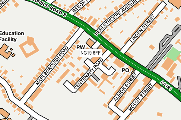 NG19 6FF map - OS OpenMap – Local (Ordnance Survey)