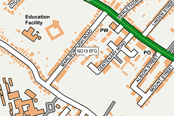 NG19 6FG map - OS OpenMap – Local (Ordnance Survey)