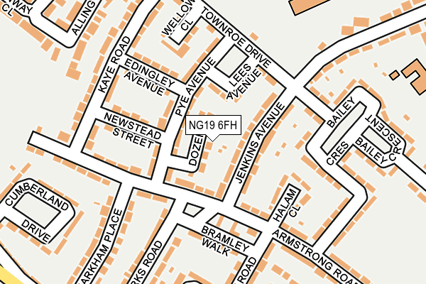 NG19 6FH map - OS OpenMap – Local (Ordnance Survey)