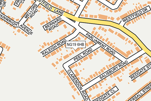 NG19 6HB map - OS OpenMap – Local (Ordnance Survey)