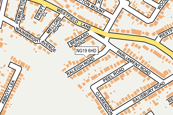 NG19 6HD map - OS OpenMap – Local (Ordnance Survey)